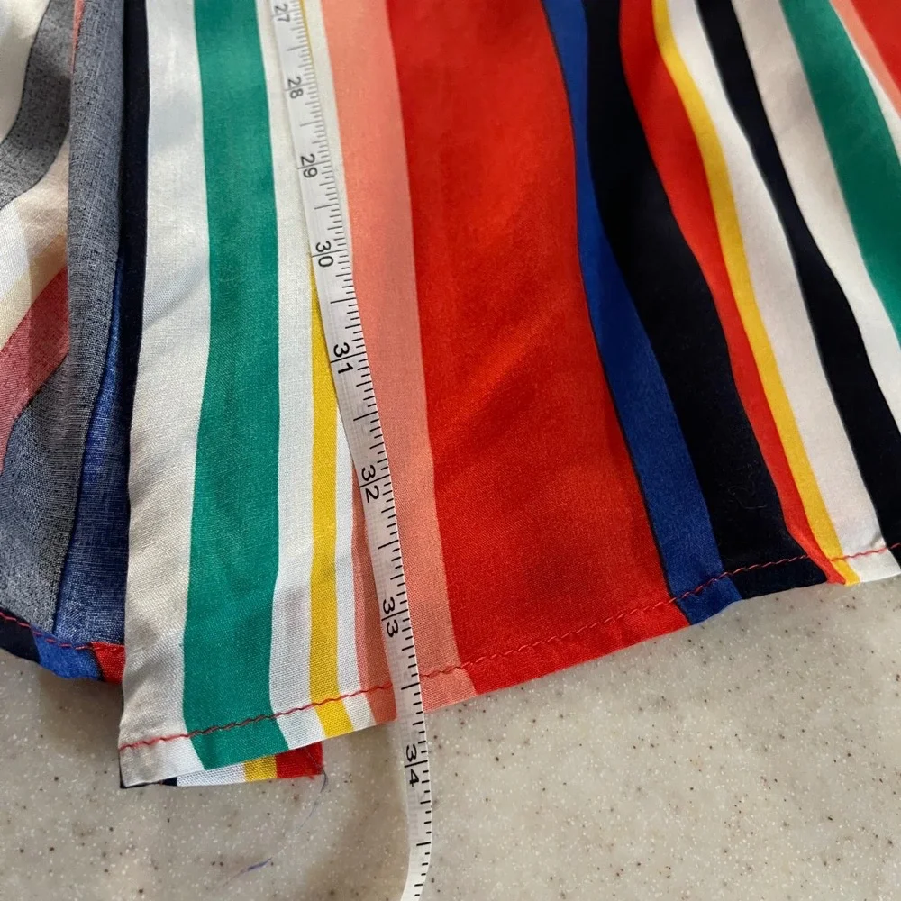 English‎ Factory Sz M rainbow striped maxi skirt, 100% Rayon, button front, boho